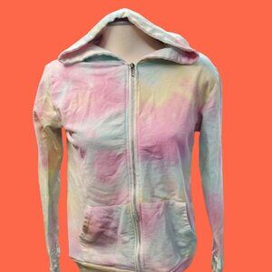 Pastel Tie Dye Zipper Hoodie